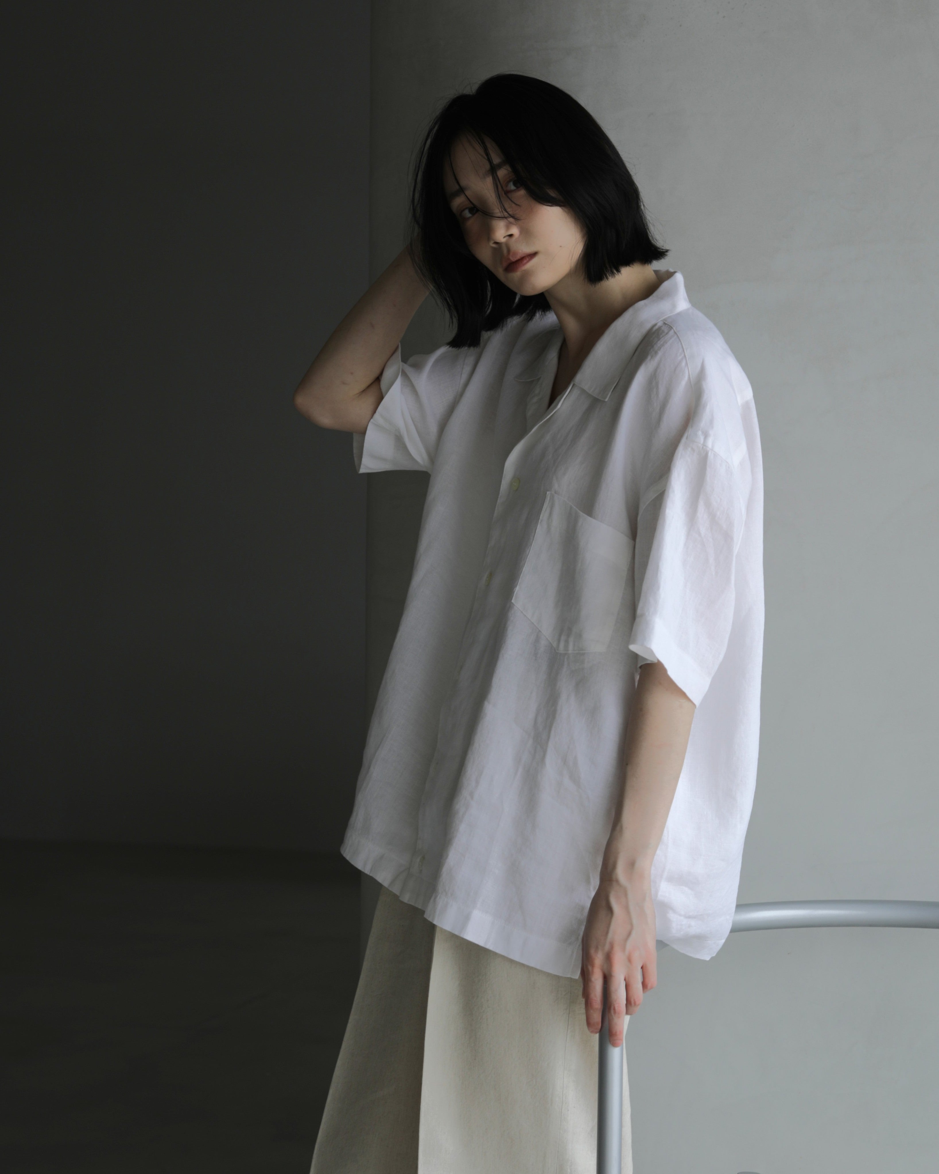Washi Open-Collar Shirt White（unisex） – ECLECT