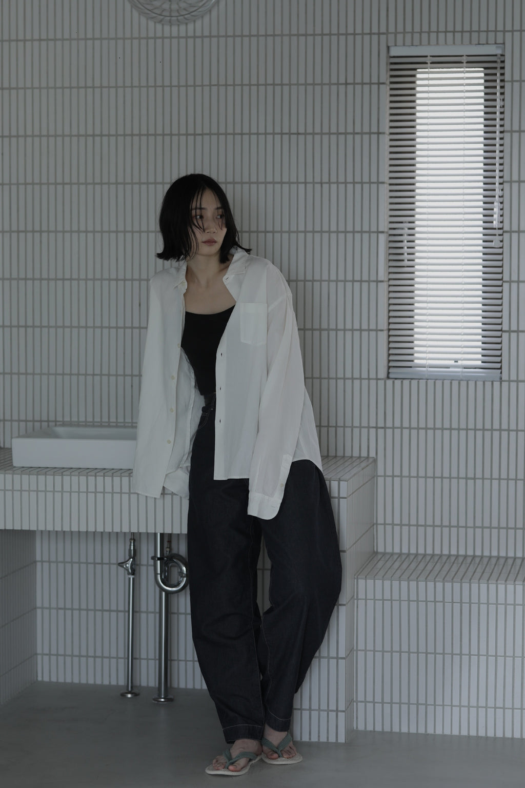 和紙100％ シャツ 白（ユニセックス）