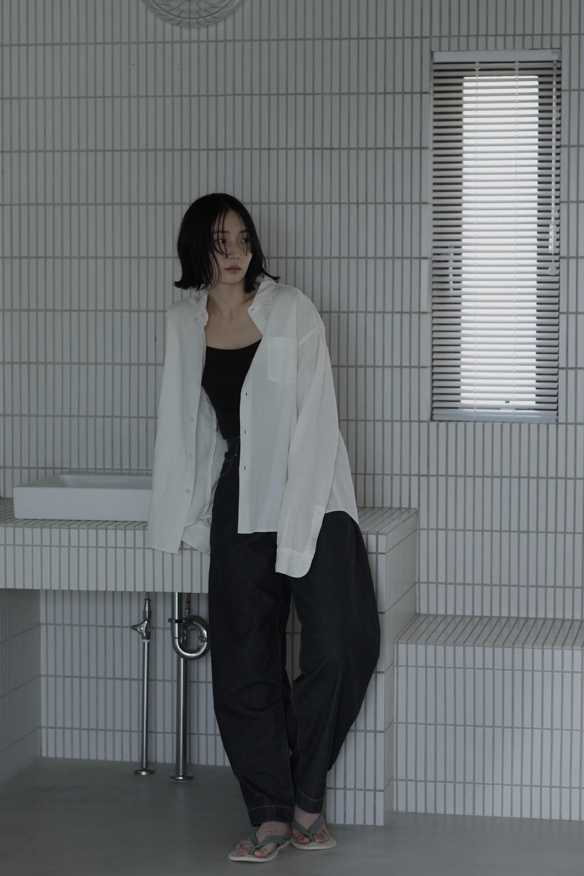 和紙100％ シャツ 白（ユニセックス）