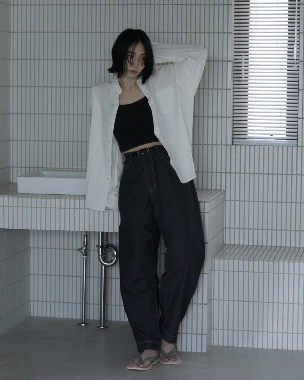和紙デニム バレルパンツ（ユニセックス）