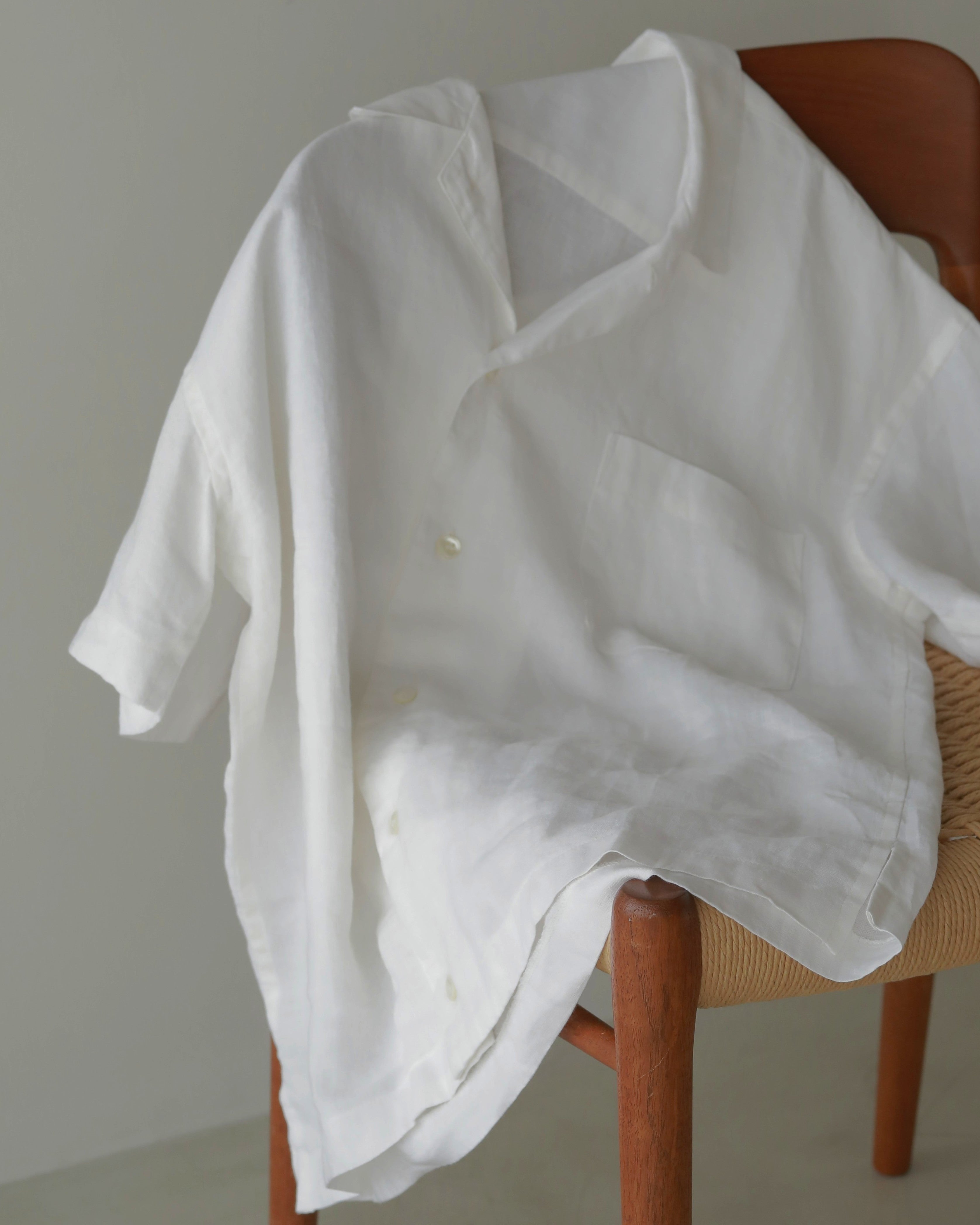 Washi Open-Collar Shirt White（unisex） – ECLECT