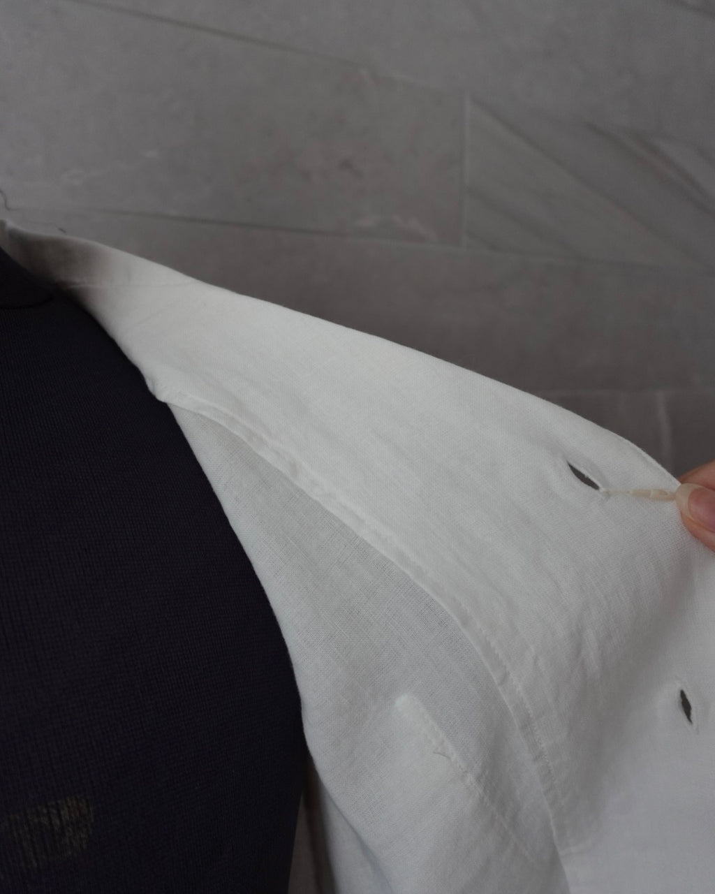 和紙 開襟シャツ 白（ユニセックス）