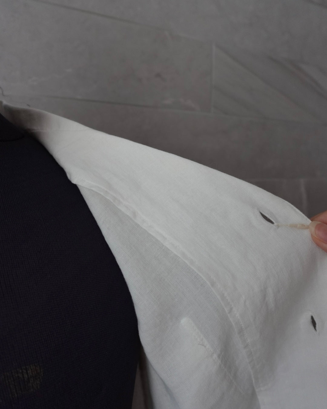 和紙 開襟シャツ 白（ユニセックス）
