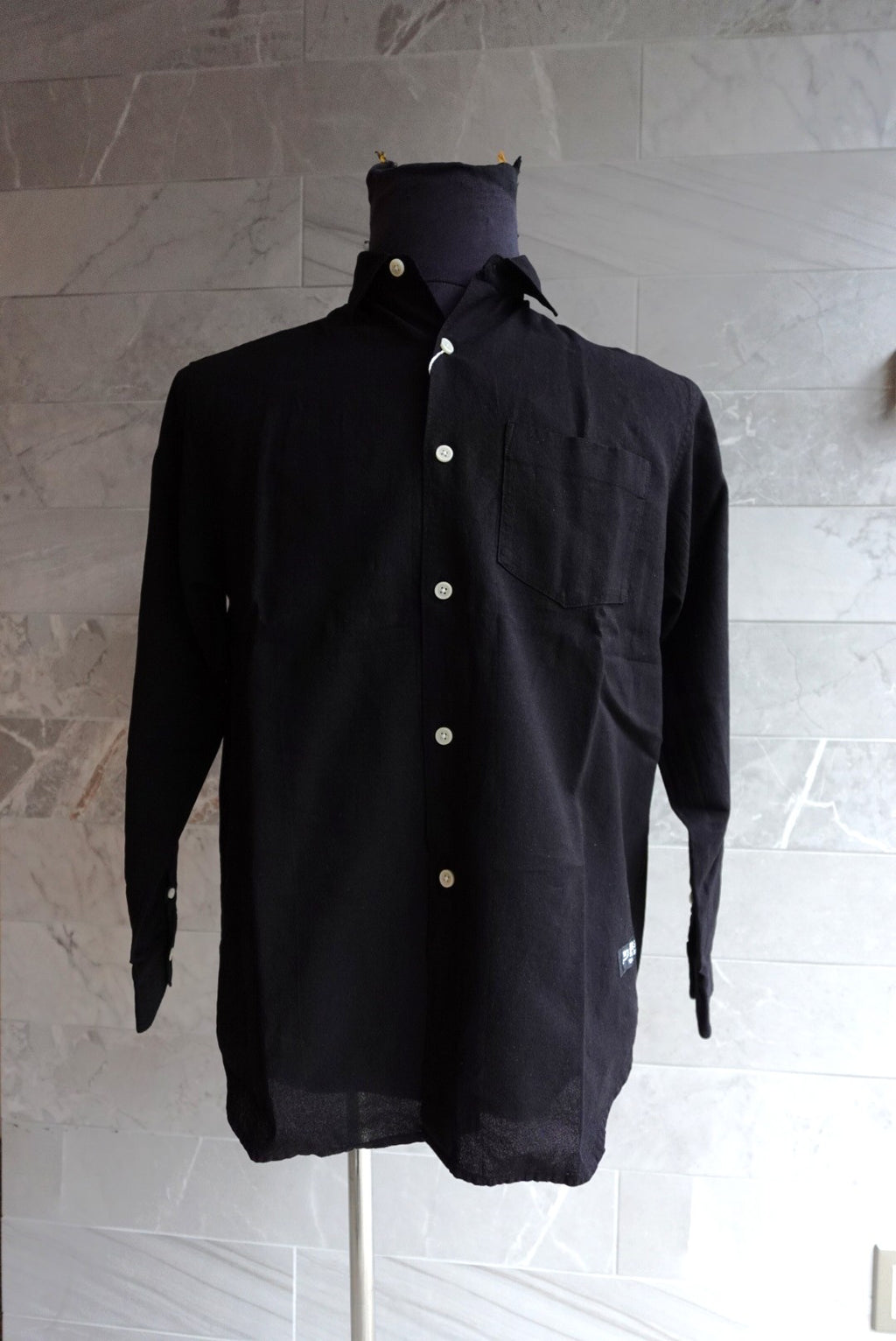【10着限定】「粋 - SUI -」和紙100%シャツ / 京都紋付 深黒染め