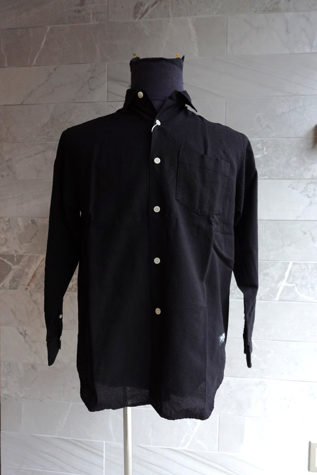 【10着限定】「粋 - SUI -」和紙100%シャツ / 京都紋付 深黒染め