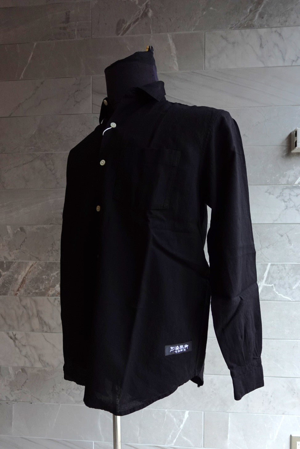 【10着限定】「粋 - SUI -」和紙100%シャツ / 京都紋付 深黒染め