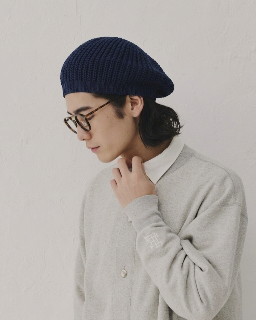 Washi Knit Beret Navy（unisex） – ECLECT