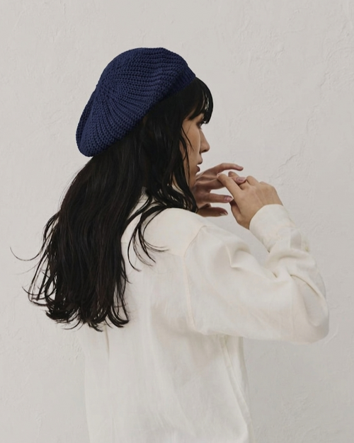 Washi Knit Beret Navy（unisex） – ECLECT