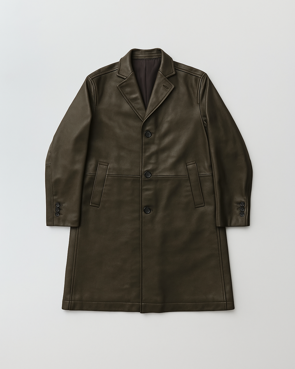 Leather coat Olive Unisex