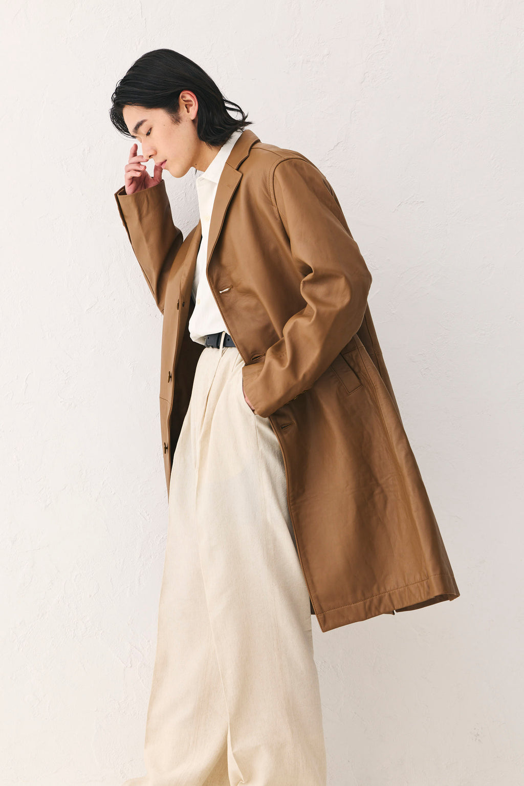 Leather coat Brown Unisex