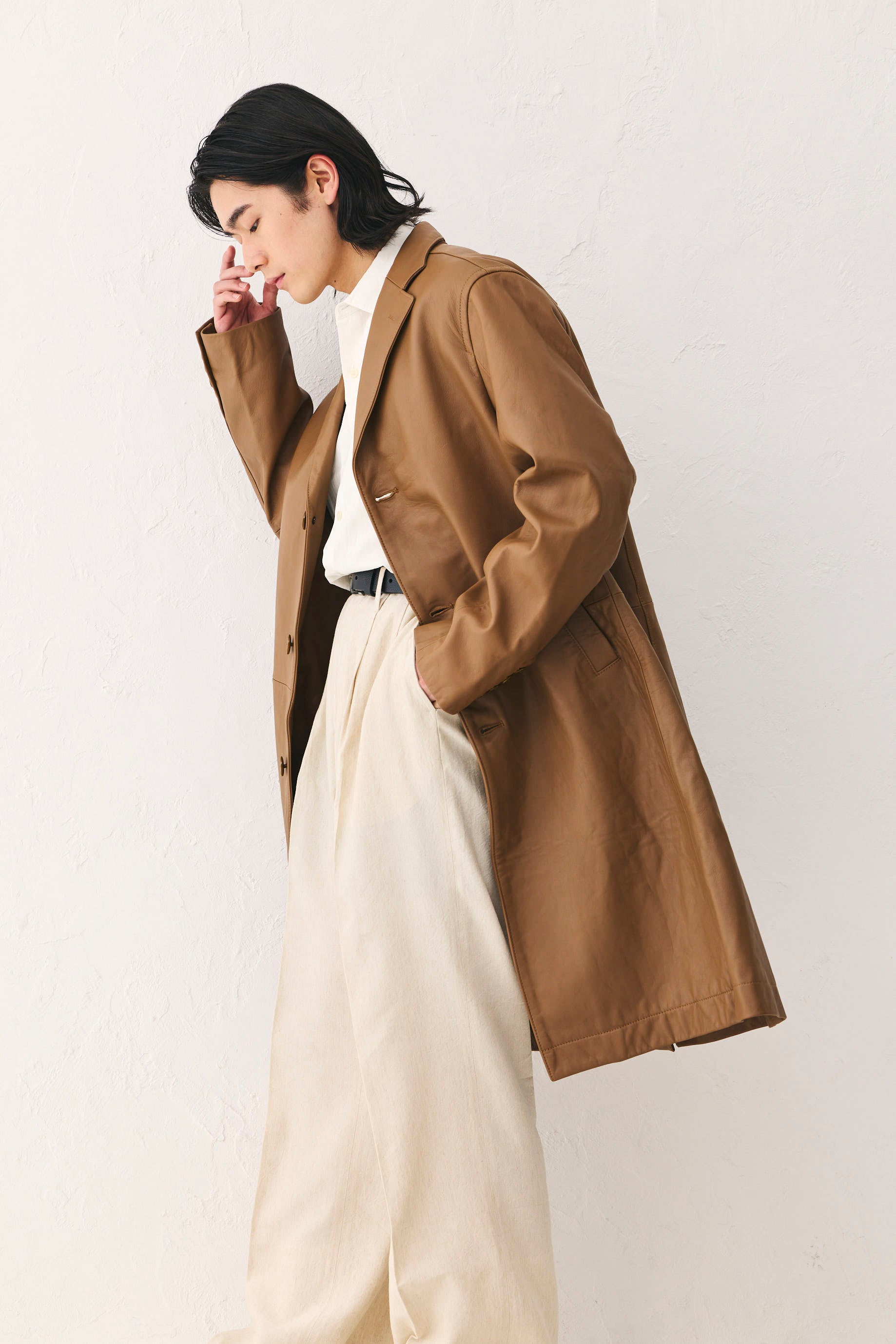 Leather coat Brown Unisex