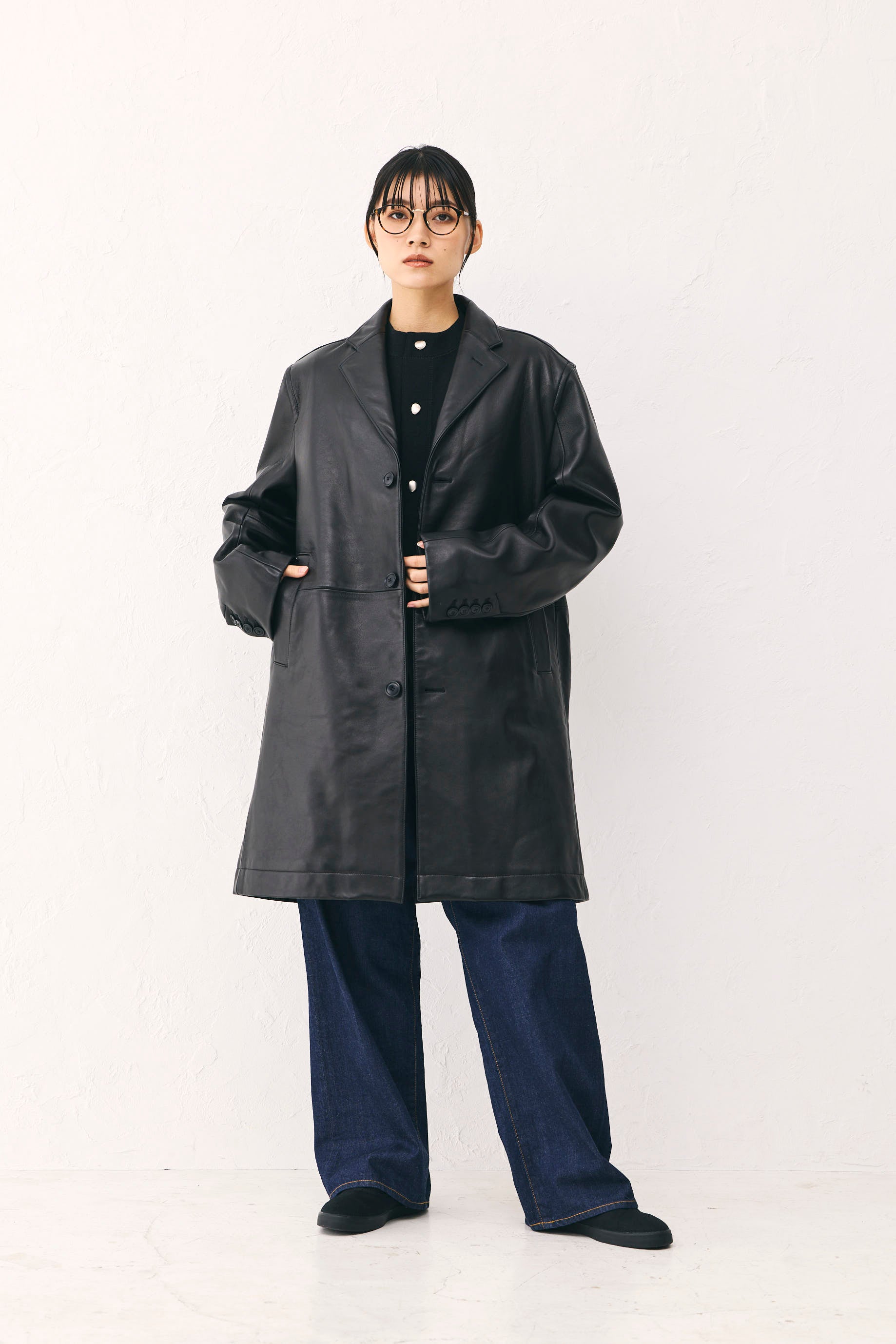 Leather coat Black Unisex