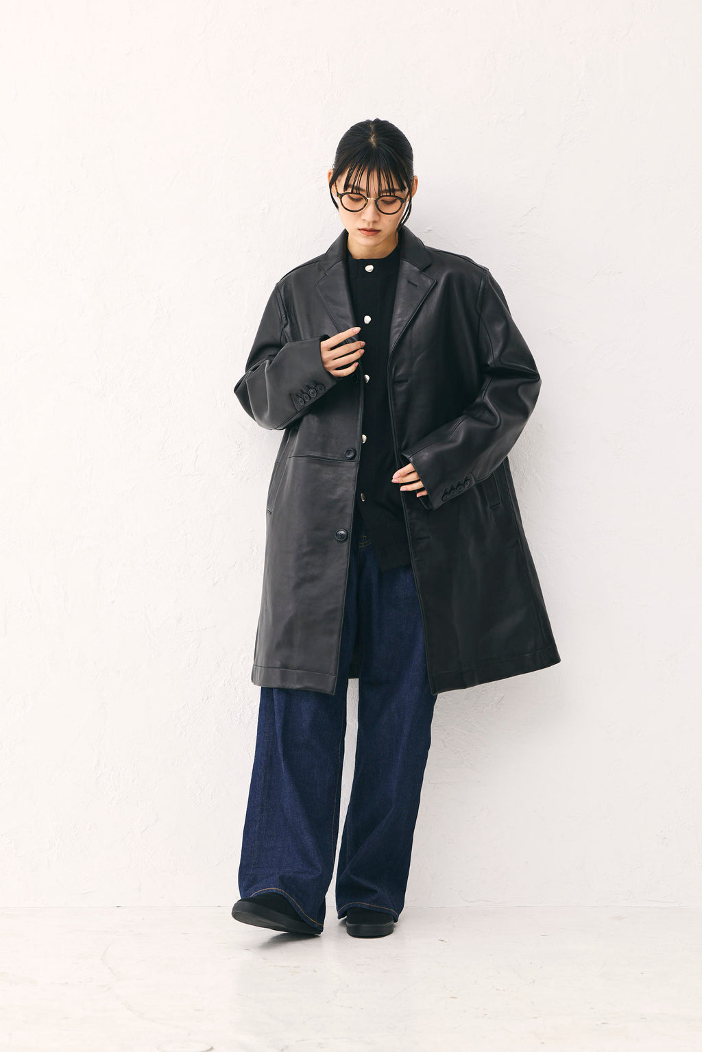 Leather coat Black Unisex