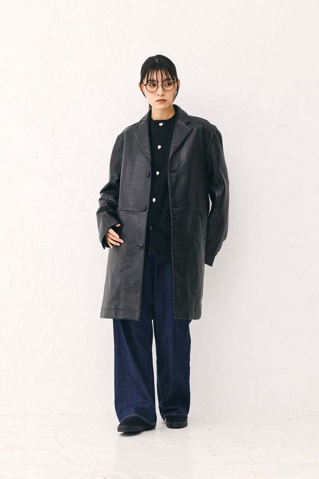 Leather coat Black Unisex