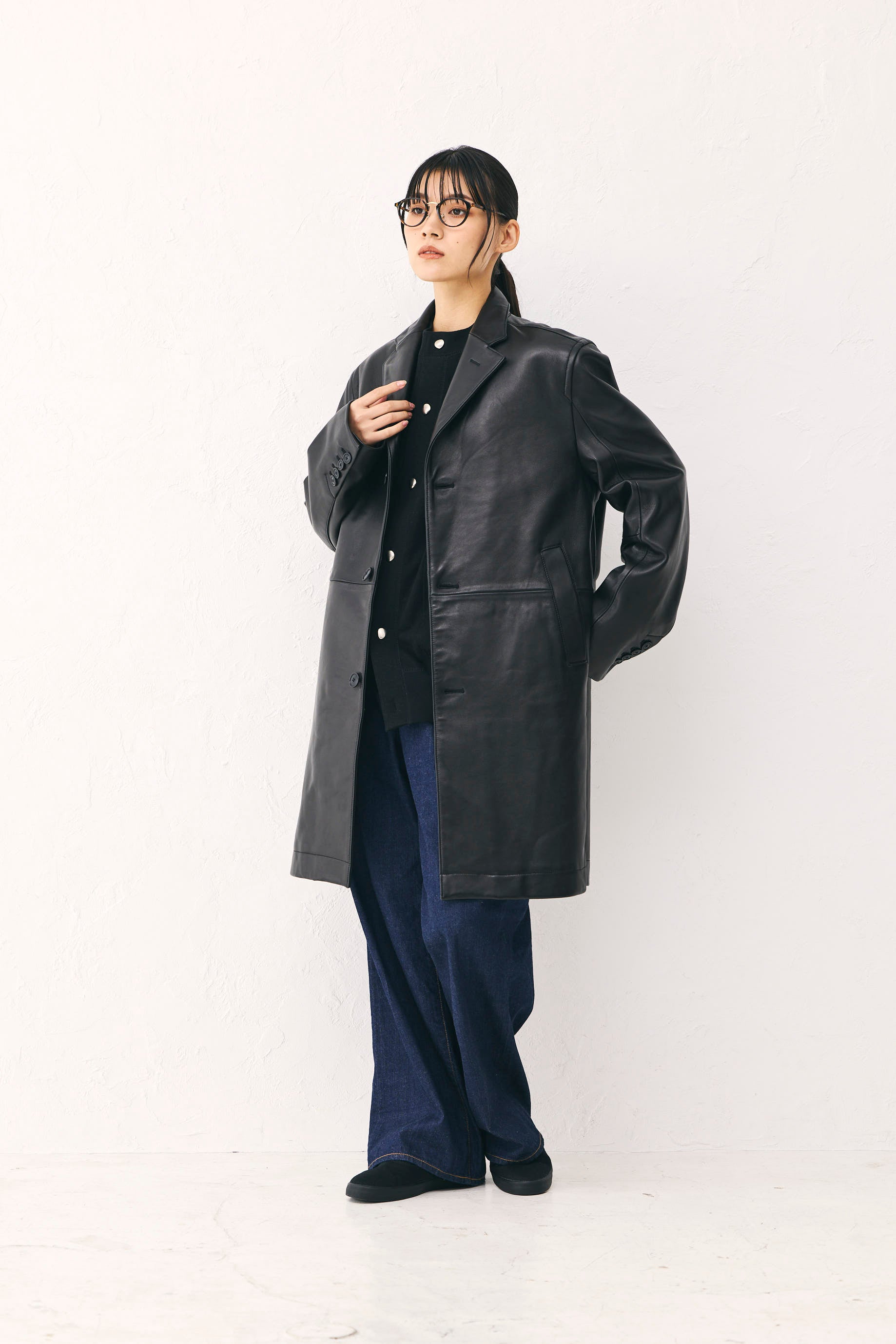 Leather coat Black Unisex