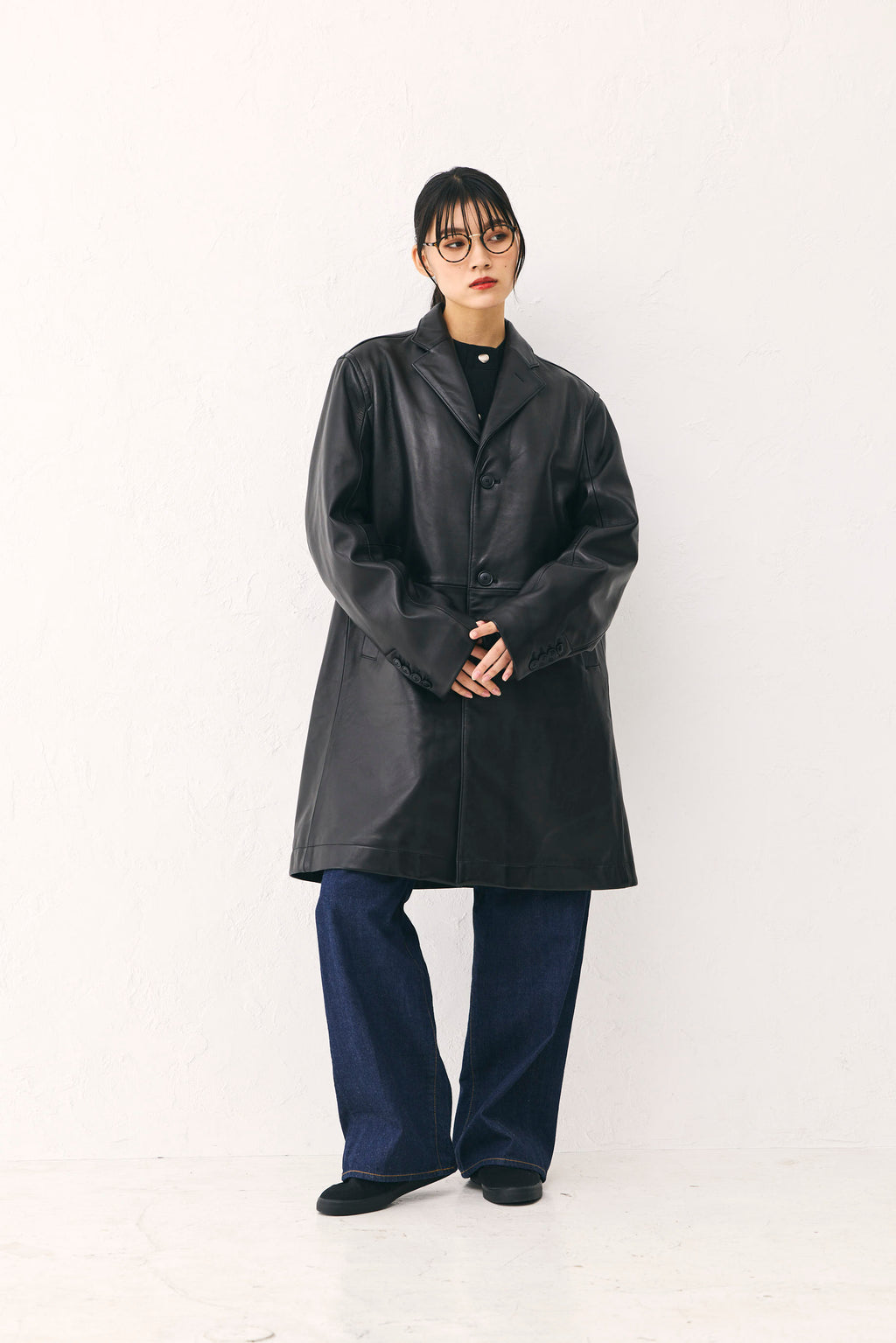 Leather coat Black Unisex