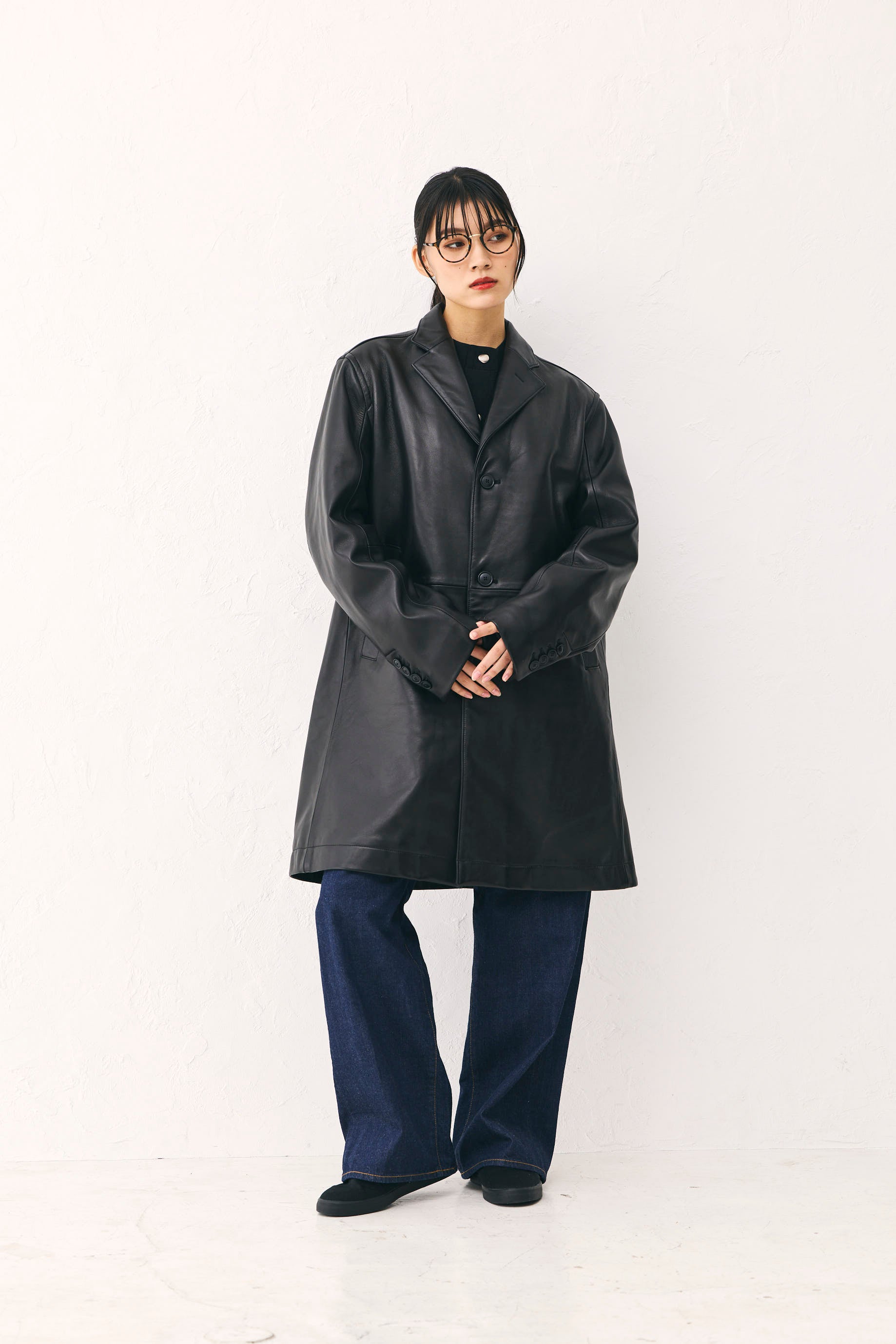 Leather coat Black Unisex