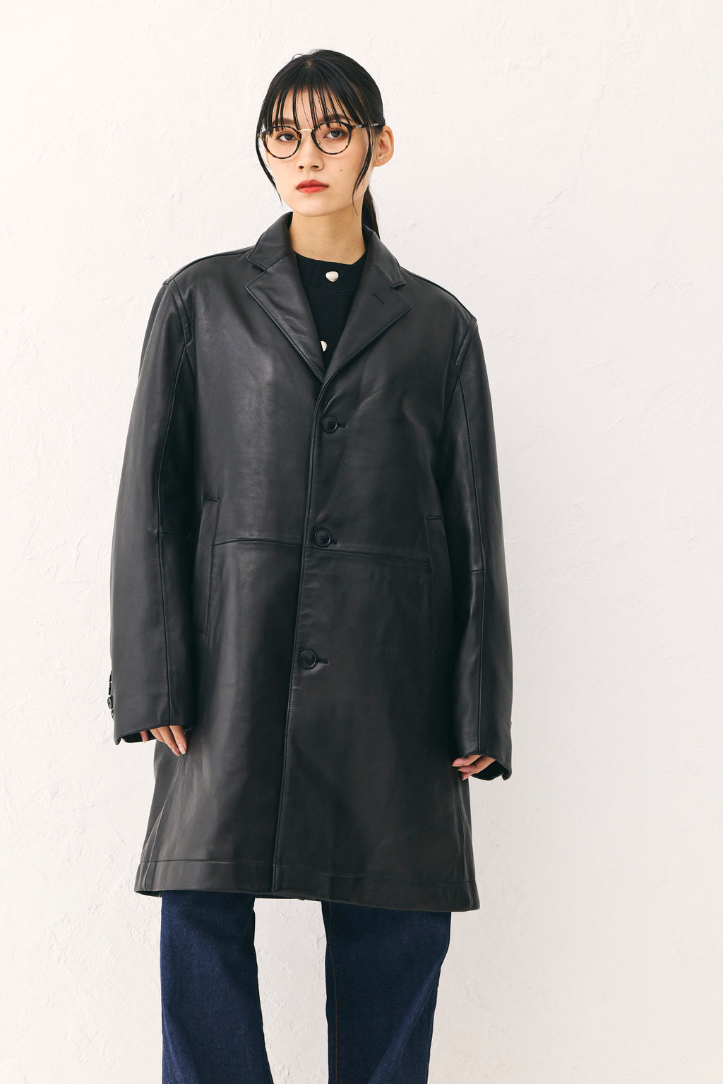 Leather coat Black Unisex