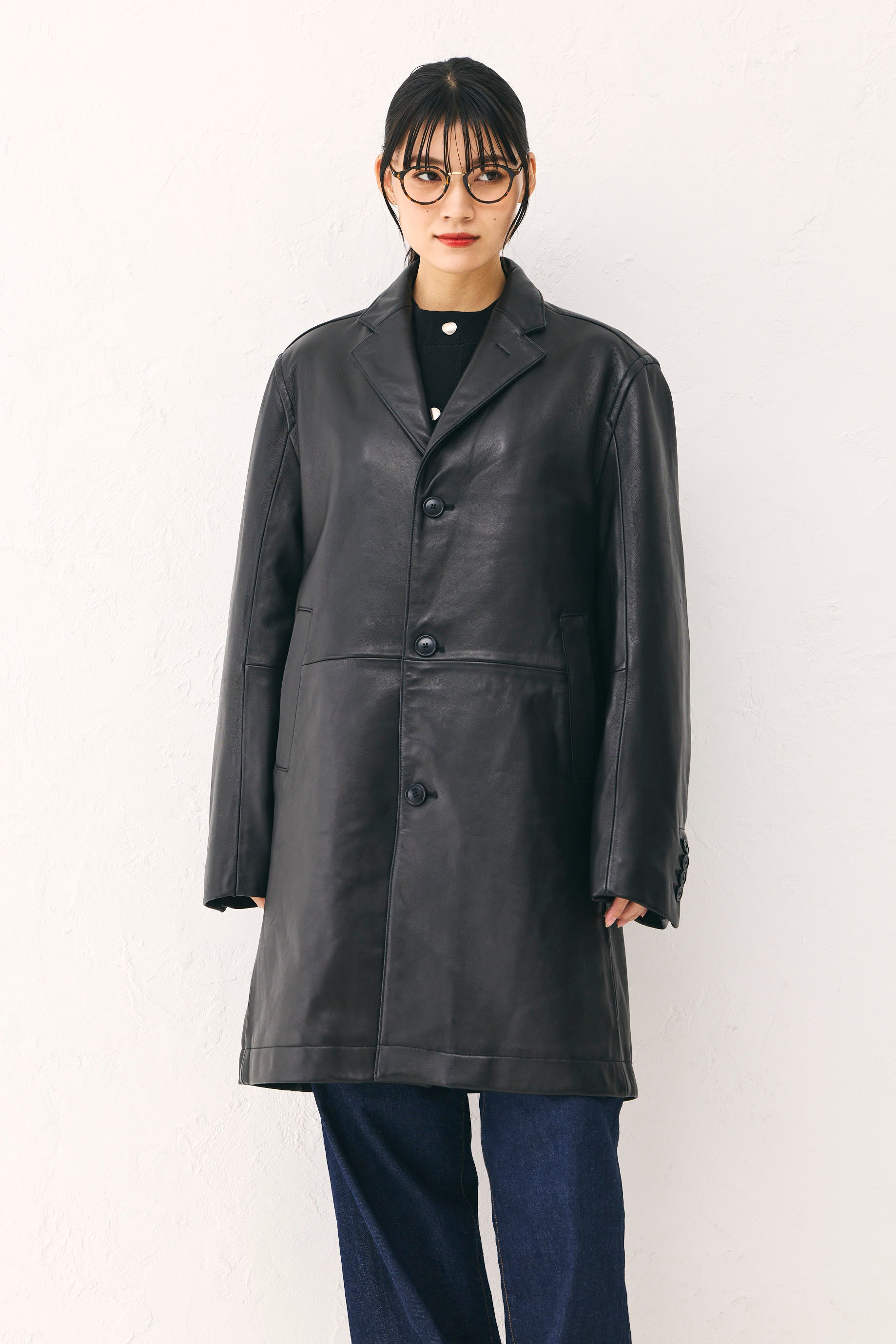 Leather coat Black Unisex