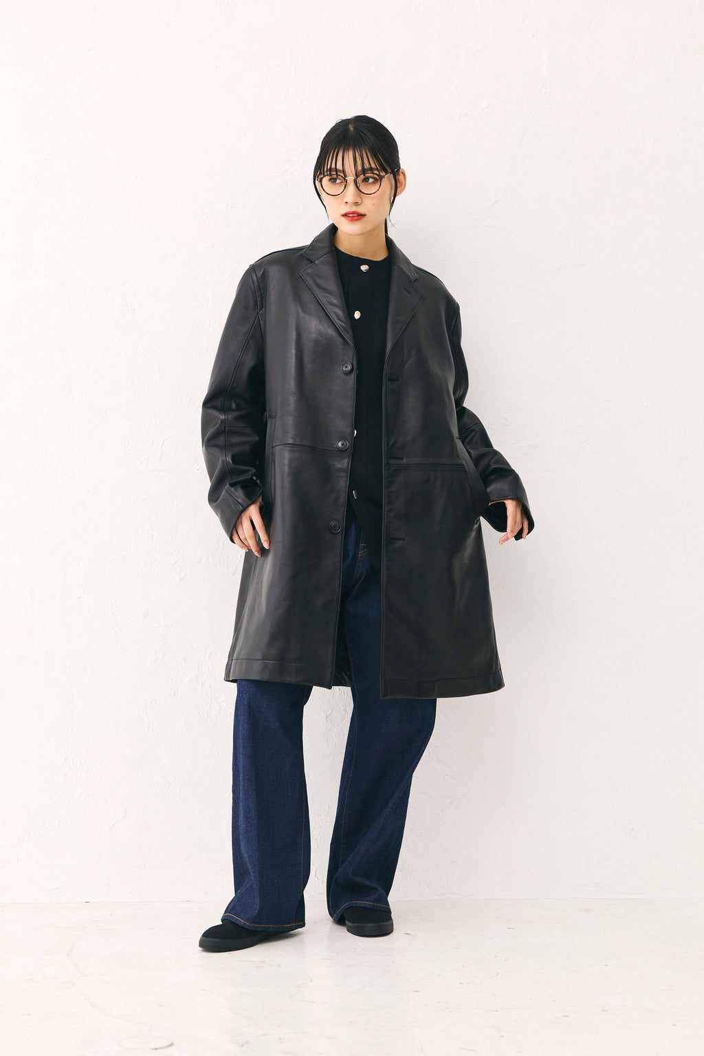 Leather coat Black Unisex