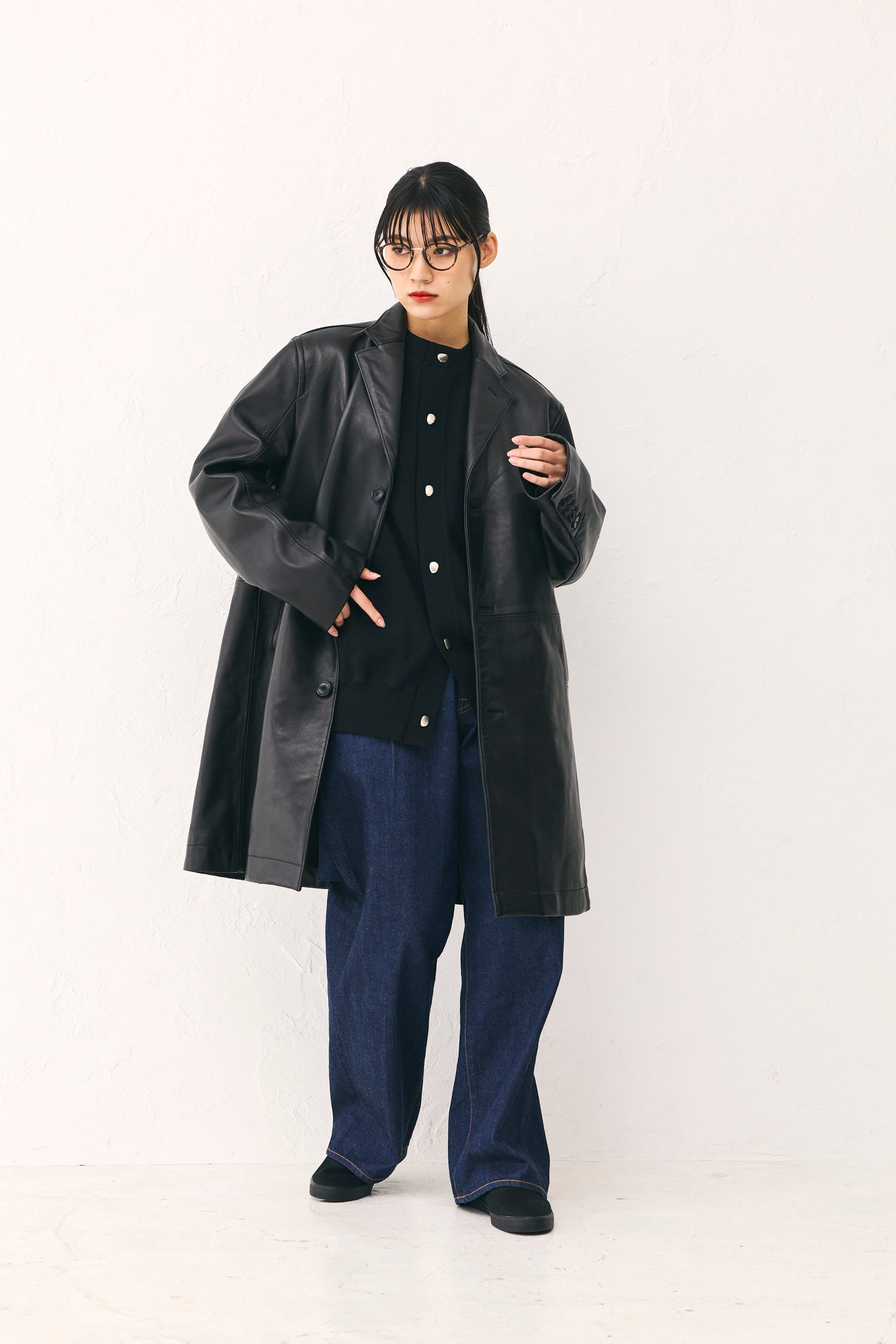 Leather coat Black Unisex