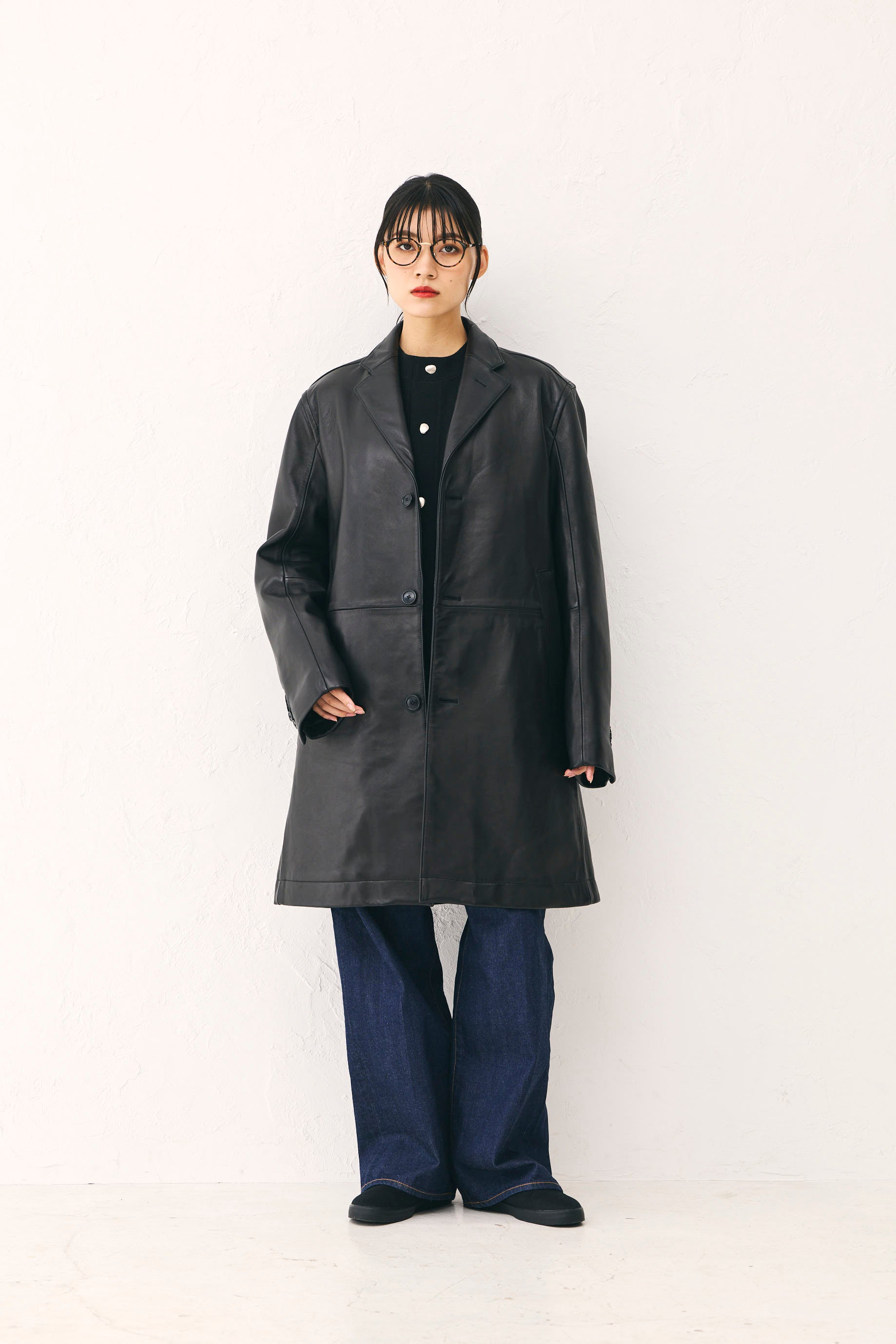 Leather coat Black Unisex