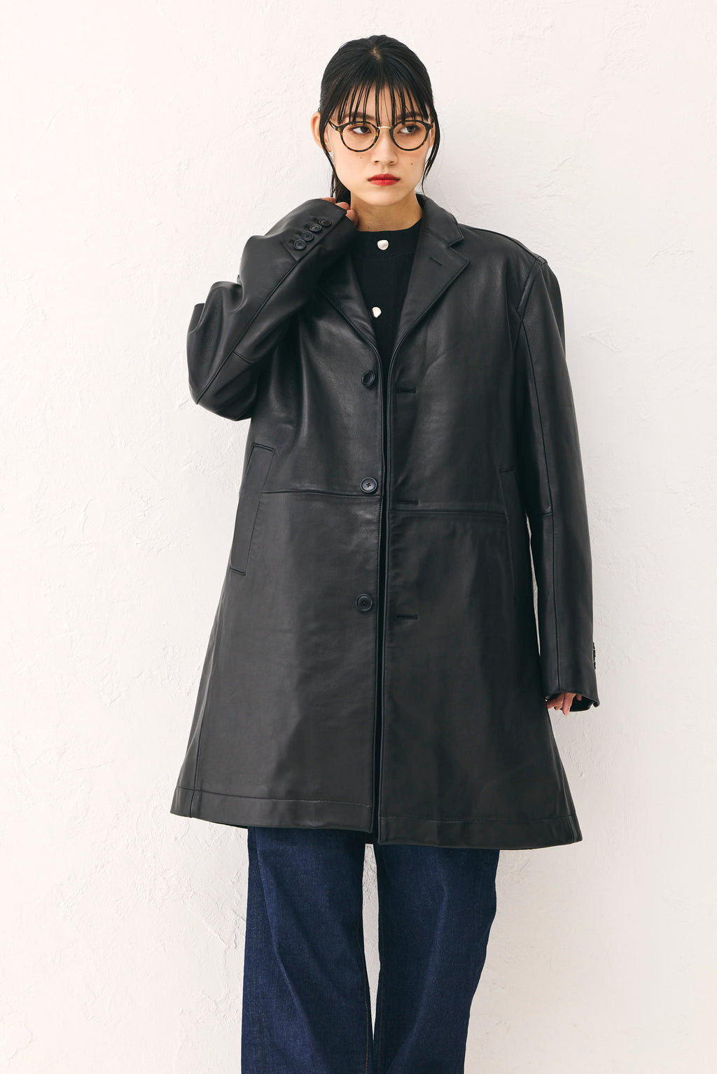 Leather coat Black Unisex