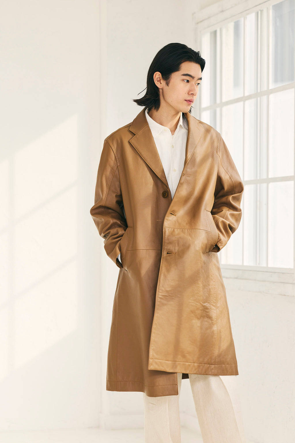 Leather coat Brown Unisex