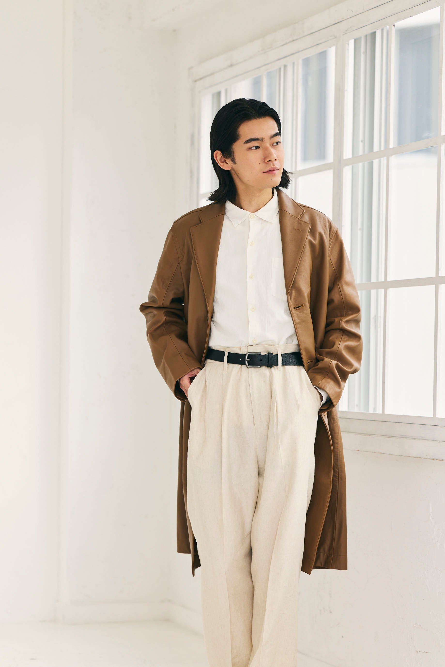 Leather coat Brown Unisex