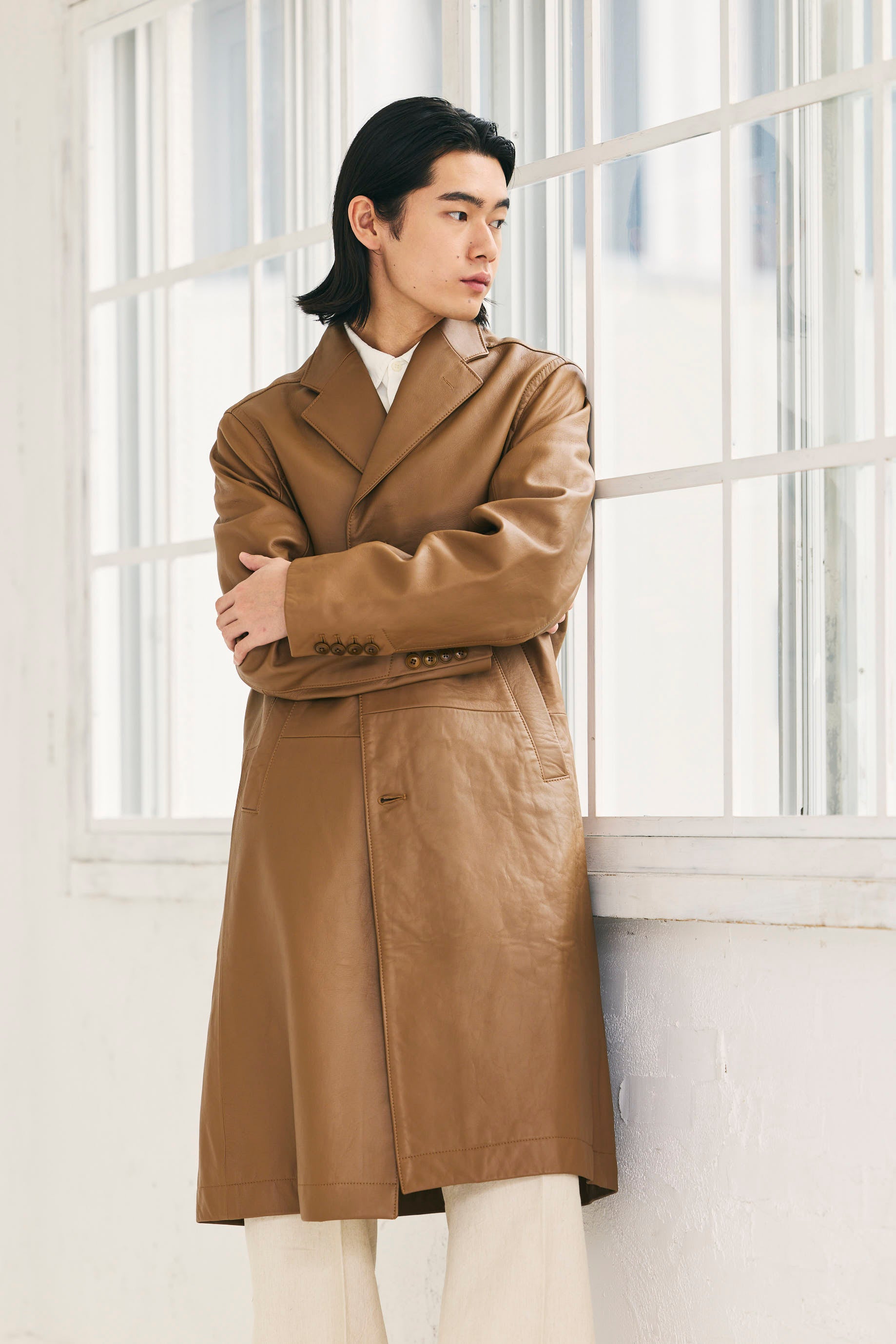 Leather coat Brown Unisex