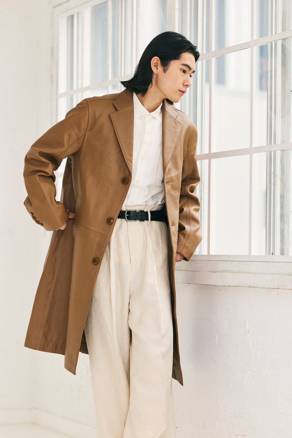 Leather coat Brown Unisex