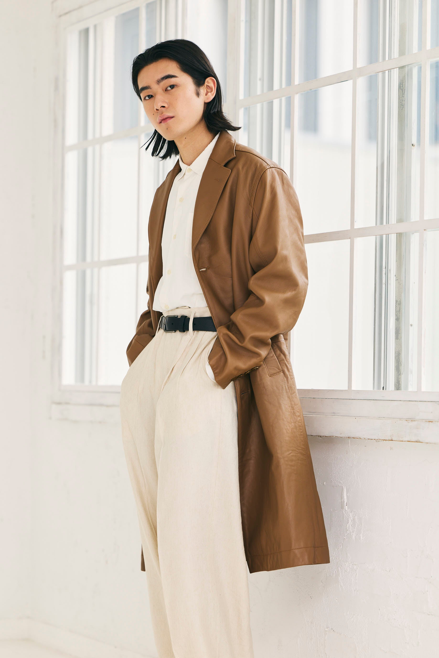 Leather coat Brown Unisex