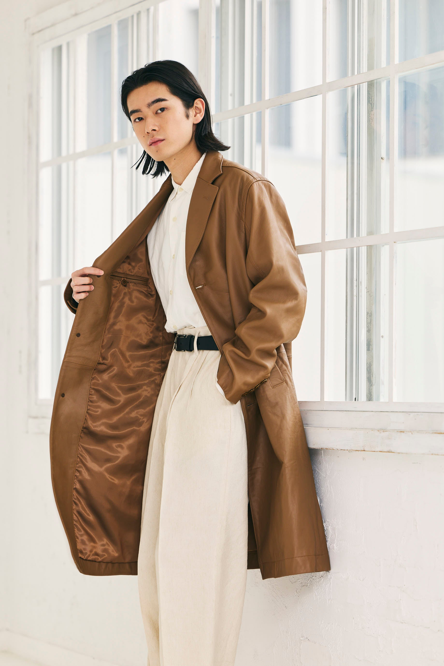 Leather coat Brown Unisex