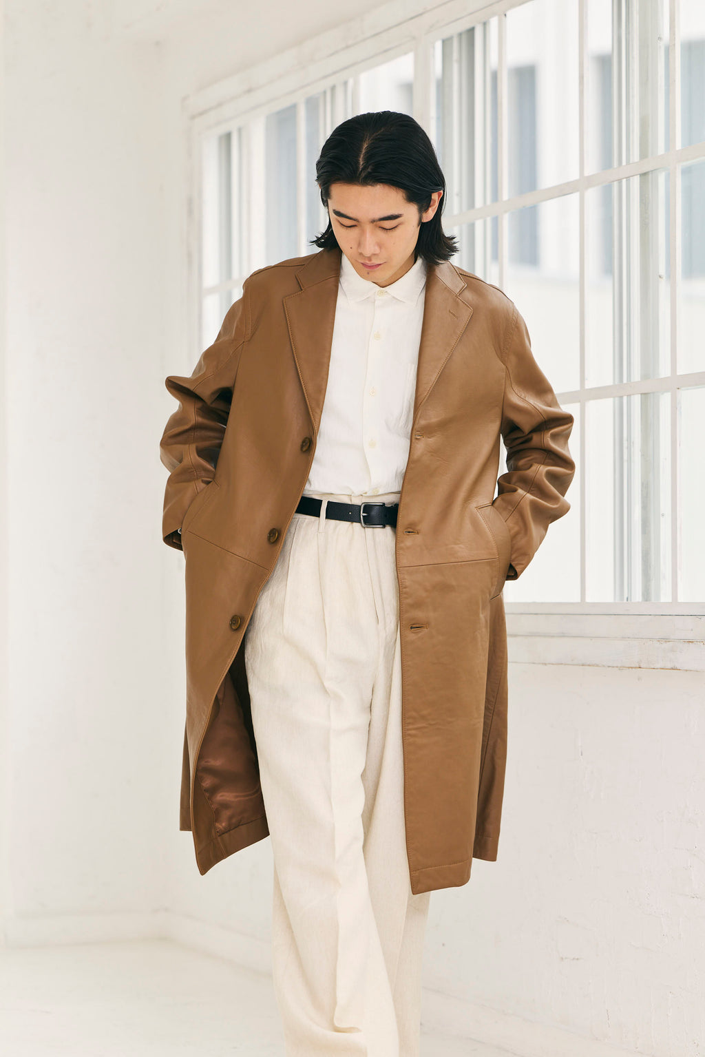 Leather coat Brown Unisex