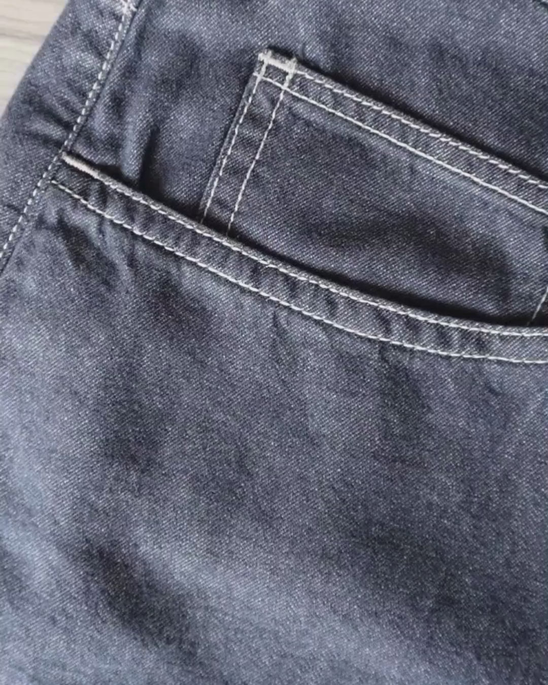 和紙デニム バレルパンツ（ユニセックス）